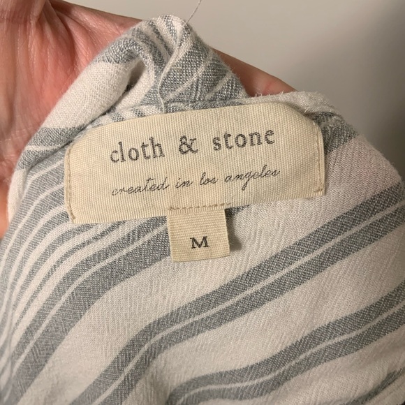 Anthropologie Cloth & Stone • Linen blend stripe jumpsuit - Picture 9 of 9